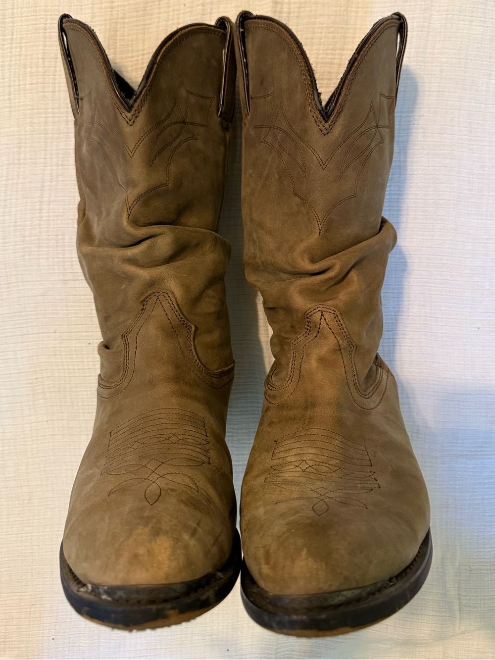 Men's Brown Vintage-Style Western Cowboy Boots